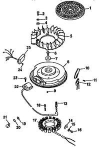 Ignition / Electrical Diagram and Parts List for CV22S-PS67515  Kohler Engine