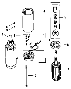 Electric starter Diagram and Parts List for MV18S-58556  Kohler Engine