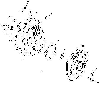 Crankcase - group 7 Diagram and Parts List for M8ST-301549  Kohler Engine