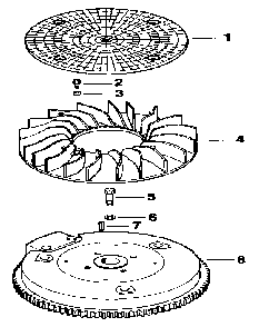 Flywheel Diagram and Parts List for MV18S-58556  Kohler Engine