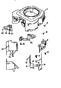 Blower housing and baffles Diagram and Parts List for CV18S-61554  Kohler Engine