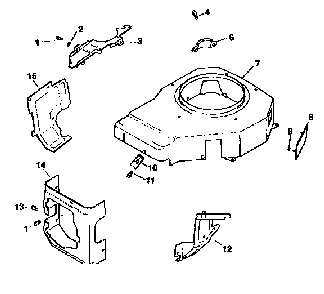 Blower housing and baffles Diagram and Parts List for CV15S-41565  Kohler Engine