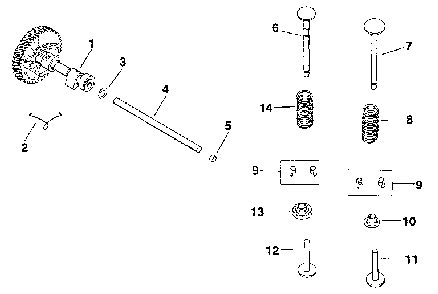 Camshaft & valves - group 4 Diagram and Parts List for M8ST-301549  Kohler Engine