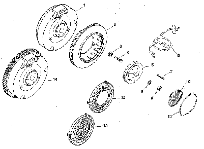 Group 13 flywheel Diagram and Parts List for MV8-301500  Kohler Engine