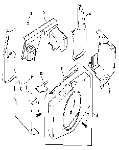 Baffles and shroud Diagram and Parts List for M20QS-49634  Kohler Engine