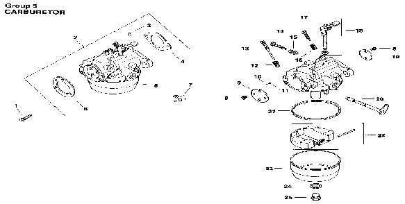 Carburetor Diagram and Parts List for M8ST-301609  Kohler Engine