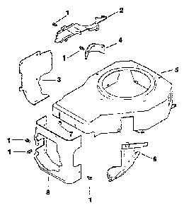 Blower housing and baffles Diagram and Parts List for CV125S-1438  Kohler Engine