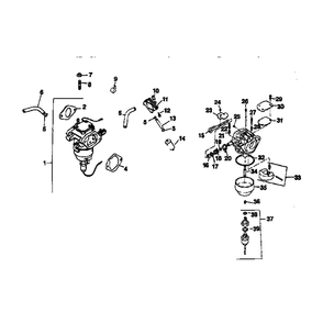 Fuel System Diagram and Parts List for CV20S-65527  Kohler Engine
