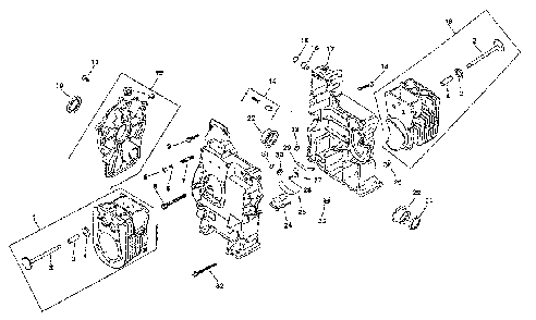 Crankcase Diagram and Parts List for MV18S-24665  Kohler Engine
