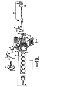 Crankcase Diagram and Parts List for CV22S-67529  Kohler Engine