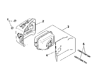 Exhaust Diagram and Parts List for XT149-3311-ED  Kohler Engine