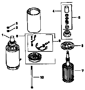 Electric starter Diagram and Parts List for MV205-57527  Kohler Engine
