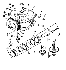 Crankcase Diagram and Parts List for CV15S-41565  Kohler Engine
