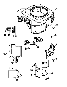 Blower housing and baffles Diagram and Parts List for CV18S-61544  Kohler Engine
