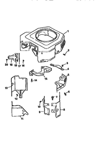 Blower Housing And Baffles Diagram and Parts List for CV22S-67527  Kohler Engine