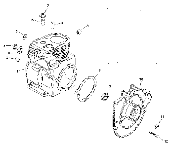 Group 7 crankcase Diagram and Parts List for MV8-301500  Kohler Engine