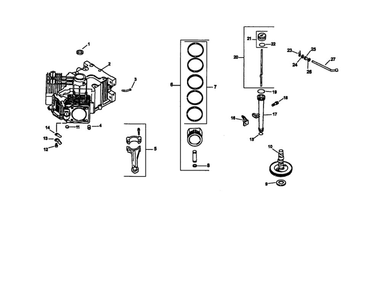 Crankcase Diagram and Parts List for CV22S-67551  Kohler Engine
