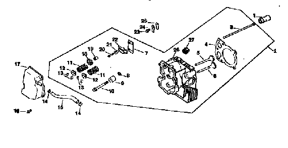 Cylinder head,valve,breather Diagram and Parts List for CV15S-41565  Kohler Engine
