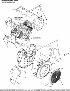 Blower_Housing_Group_-_6-62-12_Ch940-1000 Diagram and Parts List for CH1000-2028  Kohler Engine