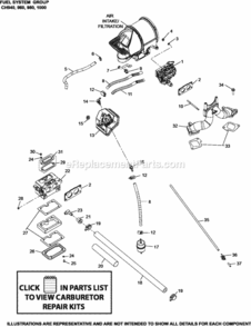 Fuel_System_8-62-7_Ch940-1000 Diagram and Parts List for CH1000-2028  Kohler Engine