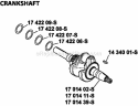 Part Location Diagram of 1701497-S Kohler Crankshaft Assembly