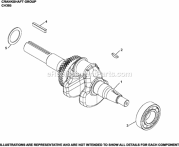 Crankshaft_Group_Ch395-3123_Ch395 Diagram and Parts List for CH395-3123  Kohler Engine