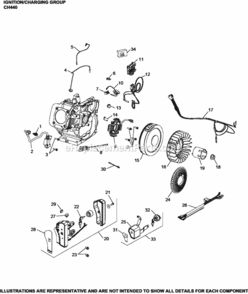 Part Location Diagram of 1708515-S Kohler Stator Assembly, 1 Amp