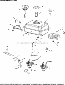 Fuel_System_Group_Ch440-3139_Ch440 Diagram and Parts List for CH440-3139  Kohler Engine