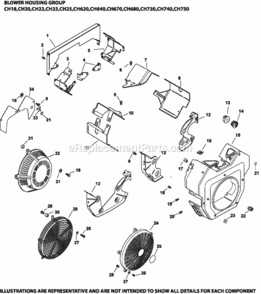 Blower_Housing_Group_6-24-522 Diagram and Parts List for CH740-3213  Kohler Engine