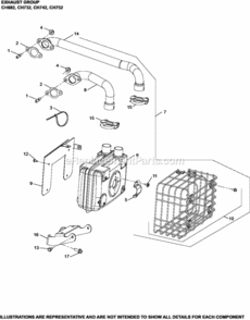 Exhaust_Group_11-24-6_Ch682-752 Diagram and Parts List for CH742-3111  Kohler Engine