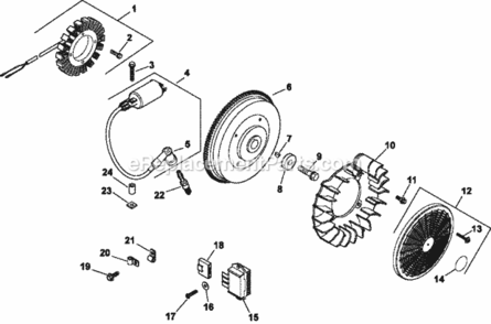 IgnitionElectrical_5-24-466 Diagram and Parts List for CH745-3114  Kohler Engine