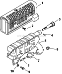 Exhaust Diagram and Parts List for CS12-941620  Kohler Engine