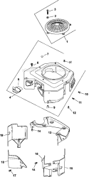 Blower Housing And Baffles Diagram and Parts List for CV23-75591  Kohler Engine