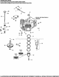 Crankcase_Group2-24-458_Cv18-750 Diagram and Parts List for CV640-3037  Kohler Engine