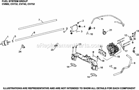 Fuel_System_Group8-24-926_Cv682-752_Manifold24_164202 Diagram and Parts List for CV682-3014  Kohler Engine