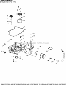 Lubrication_Group3-24-893_Cv682-752 Diagram and Parts List for CV682-3019  Kohler Engine