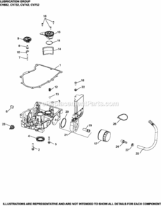 Lubrication_Group36-24-864_Cv682-752 Diagram and Parts List for CV732-3014  Kohler Engine