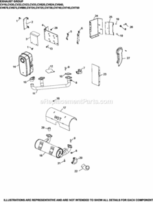 Exhaust_Group_11-24-151_Cv18-750 Diagram and Parts List for CV740-3148  Kohler Engine