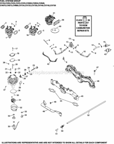 Fuel_System8-24-408_Cv18-750 Diagram and Parts List for CV740-3148  Kohler Engine