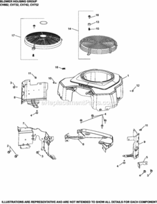 Part Location Diagram of 24027441-S Kohler Housing, Blower