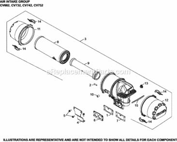 Air_Intake_Group_10-24-475_Cv682-752 Diagram and Parts List for CV742-3022  Kohler Engine