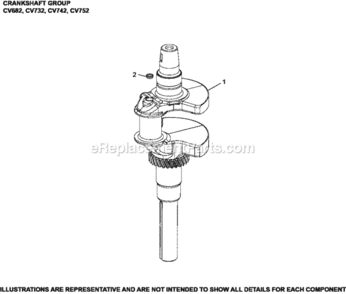 Crankshaft_Group_1-24-66_Cv682-752 Diagram and Parts List for CV742-3022  Kohler Engine