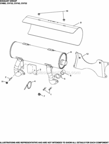 Exhaust_Group_11-24-240_Cv682-752 Diagram and Parts List for CV742-3022  Kohler Engine