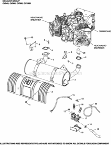 Exhaust_11-62-8_Cv940-1000 Diagram and Parts List for CV980-0010  Kohler Engine