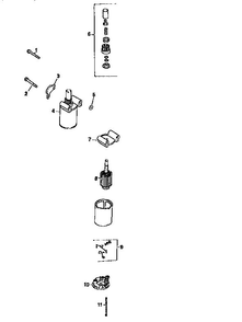 Starting System Diagram and Parts List for CV22S-67529  Kohler Engine