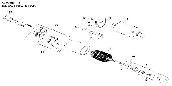 Electric start Diagram and Parts List for M8ST-301609  Kohler Engine
