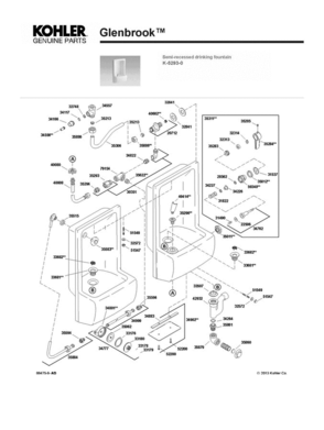 Part List Diagram and Parts List for K-5295  Kohler 