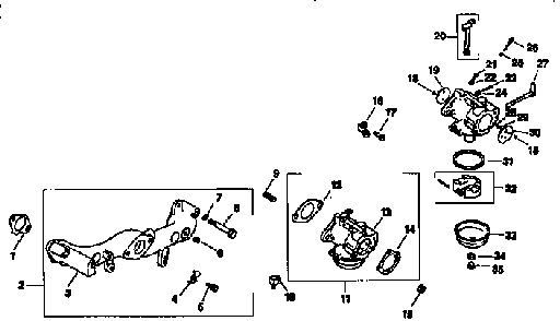 Carburetor Diagram and Parts List for MV205-57527  Kohler Engine