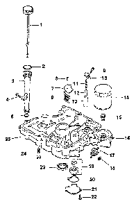 Oil pan/lubrication Diagram and Parts List for CV125S-1438  Kohler Engine