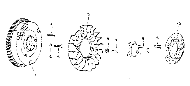 Flywheel Diagram and Parts List for MV18S-24665  Kohler Engine